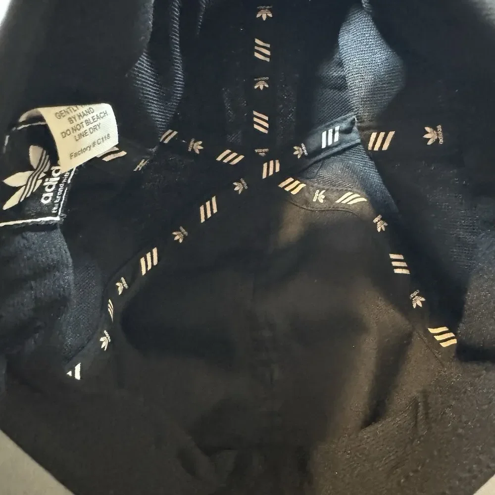 Adidas Originals Trefoil Black Reflective Running Hat Cap Adjustable 3 Stripes